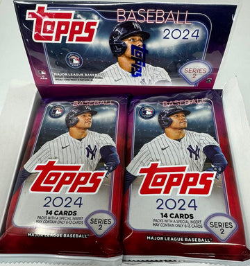 2024 Topps Series 2 Baseball Retail Packs - 2 Retail Packs!!, Small, Navy/Red/White