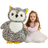 EARTHSOUND Giant Owl Plush Toy - 23" Light Gray Jumbo Stuffed Animal, Soft Polyester, Model 2236534, Perfect Gift for Kids