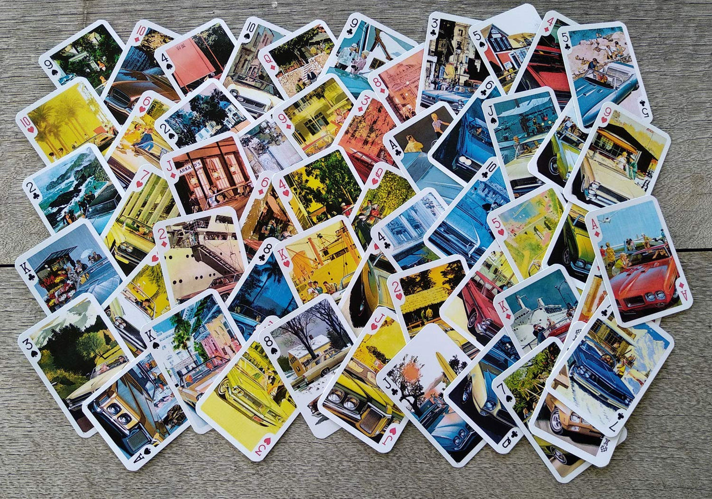 Flonzgift Classic Cars Playing Cards (Poker Deck 54 Cards All Different) Vintage Retro Classic Cars