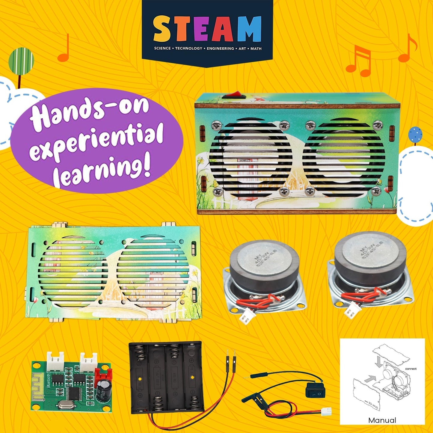 Diy Bluetooth Speaker Kit, Stem Projects For Kids Ages 8-12, Science Kits For Kids Age 12-14, Stem Kits For Kids Ages 10-12-14-16, Gifts For 9 10 11 12 13 14 15 16 Year Old Boys Teens (Green)