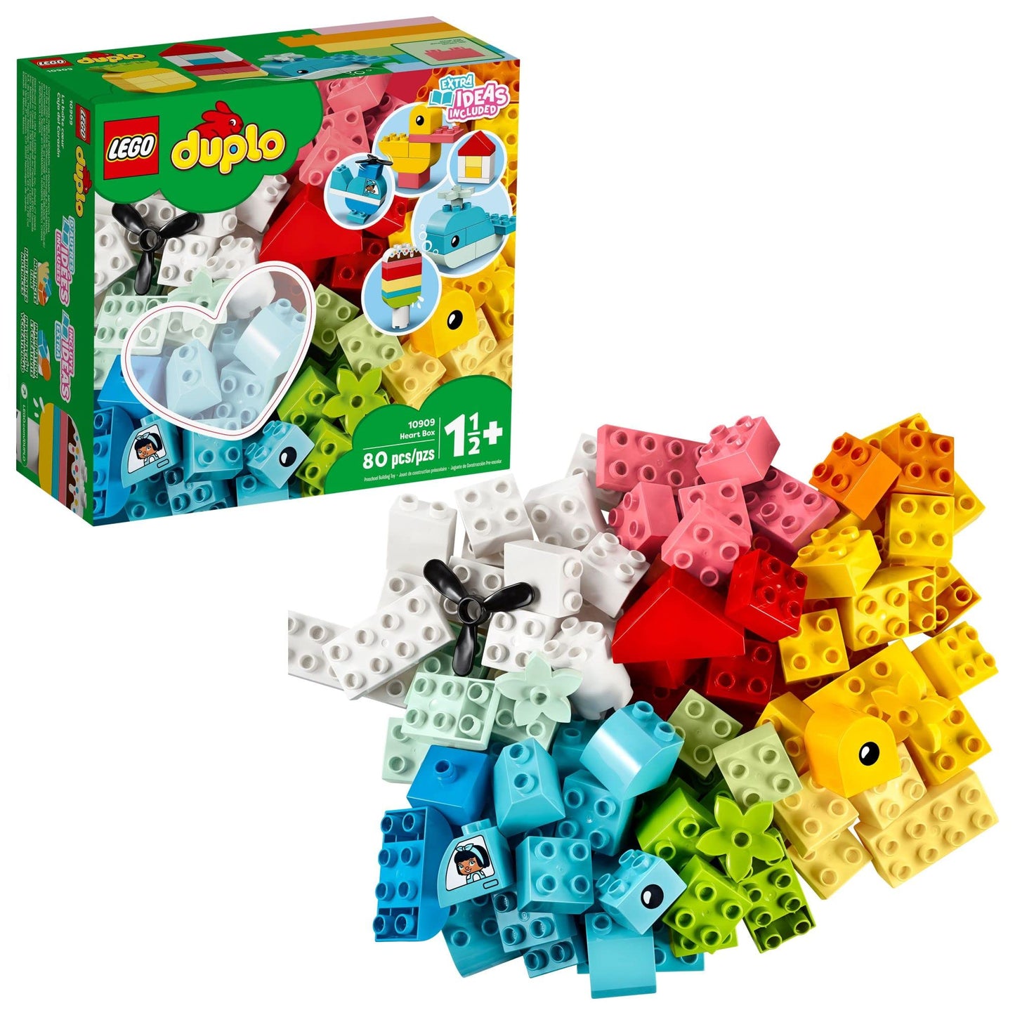 Lego Duplo Classic Heart Box 10909, First Bricks Building Toy, Educational Activity And Development Set, Early Learning Toys For Toddlers 1.5-3 Years Old