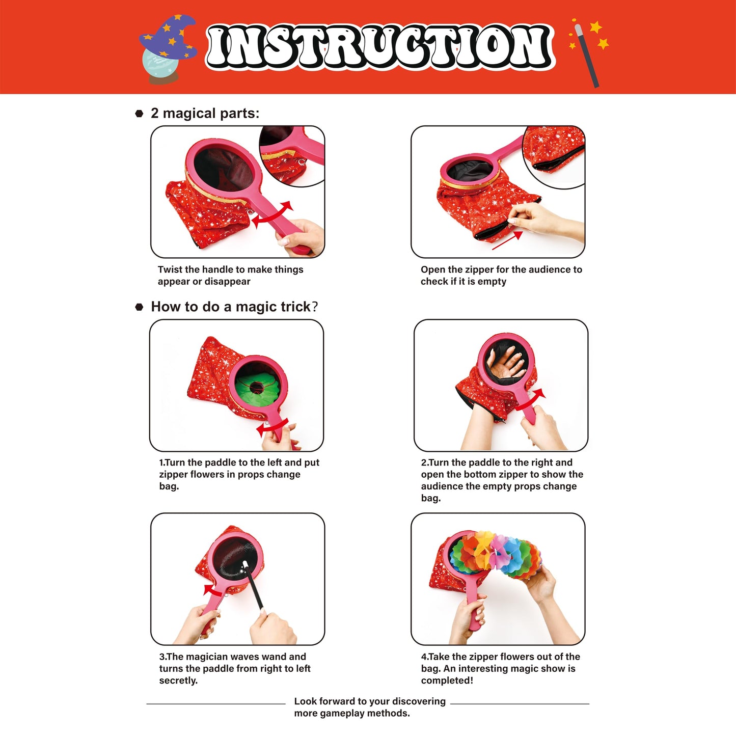 Latocos Kids Magician Costume Boys Girls Magic Kits Accessories Vest Props Change Bag With Zipper Gloves Magician Hat Cape Wand