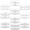 Hicarer 20 Pieces Girls Tiara Crown Silver Princess Crowns Girls Crystal Tiaras Bulk for Wedding Birthday Party Favor (Cute Styl