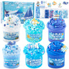 LAWOHO 6 Packs Gradient Blue Slime Kit - Cloud, Butter & Clear Slime, Non-Sticky, Ocean Color, 360ml, Fun Party Favors for Kids