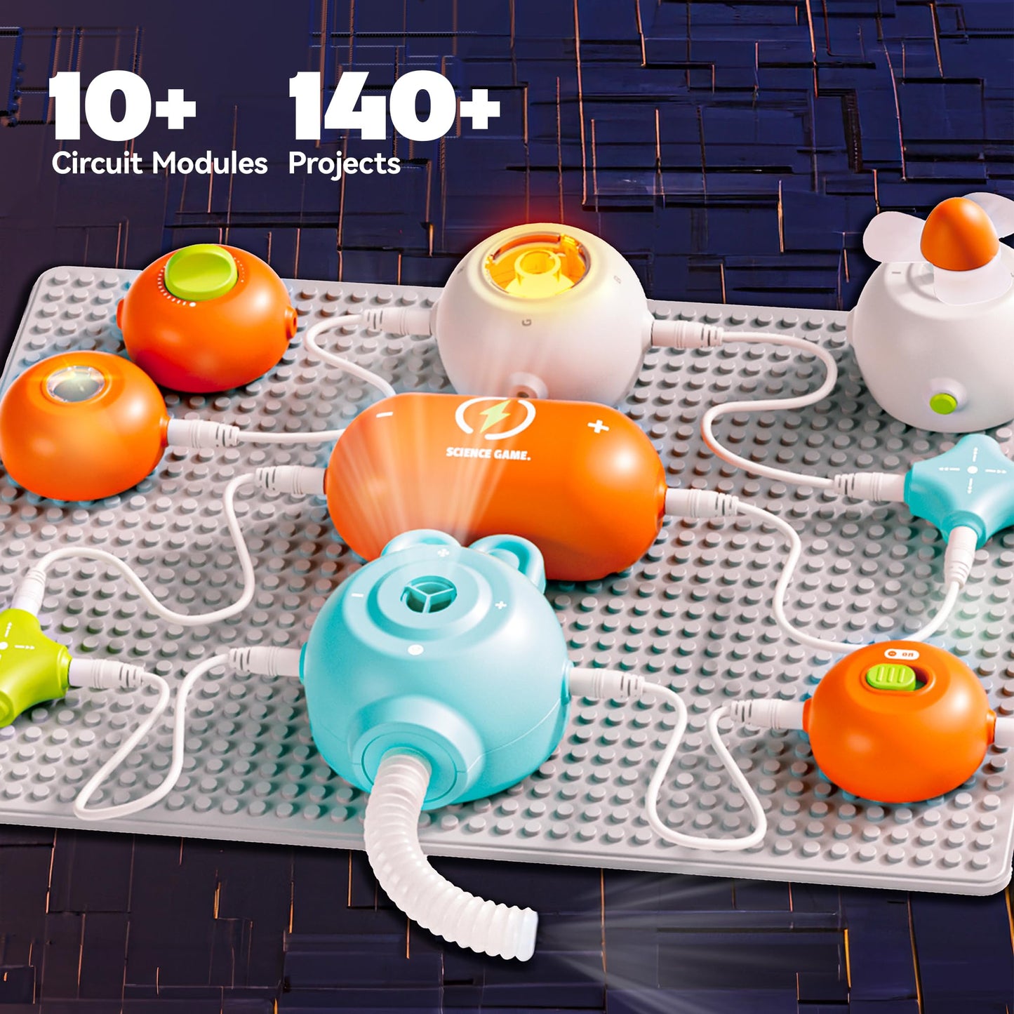 Science Kits For Kids - Stem Kits For Kids, Electronics Exploration Kit, 140+ Projects, 10+ Circuit Parts, Stem Educational Toy
