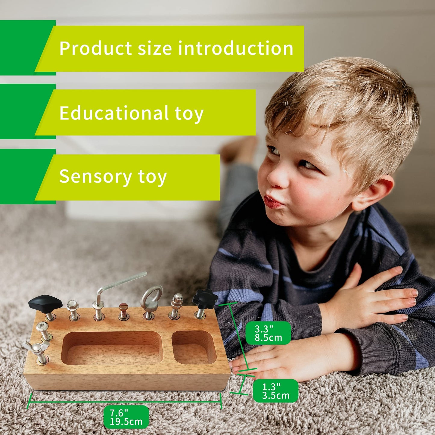 Montessori Toys For 3 4 5 Year Old, Montessori Screwdriver Board, Kids Wooden Toys, Fine Motor Skills Toys, Sensory Preschool Learning Toys For Toddler Travel