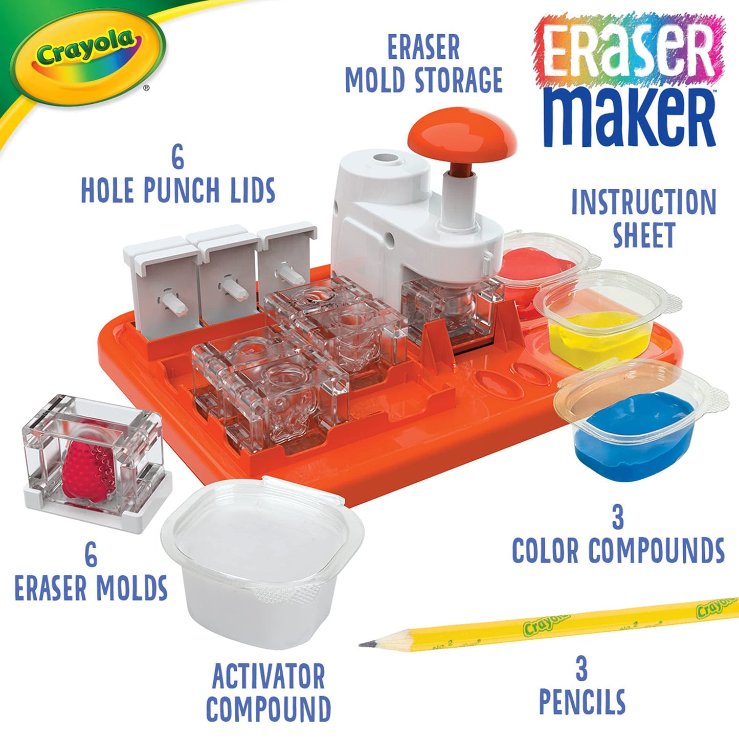 Crayola Eraser Maker, Diy Craft Kit, Gift For Kids, 8, 9, 10, 11