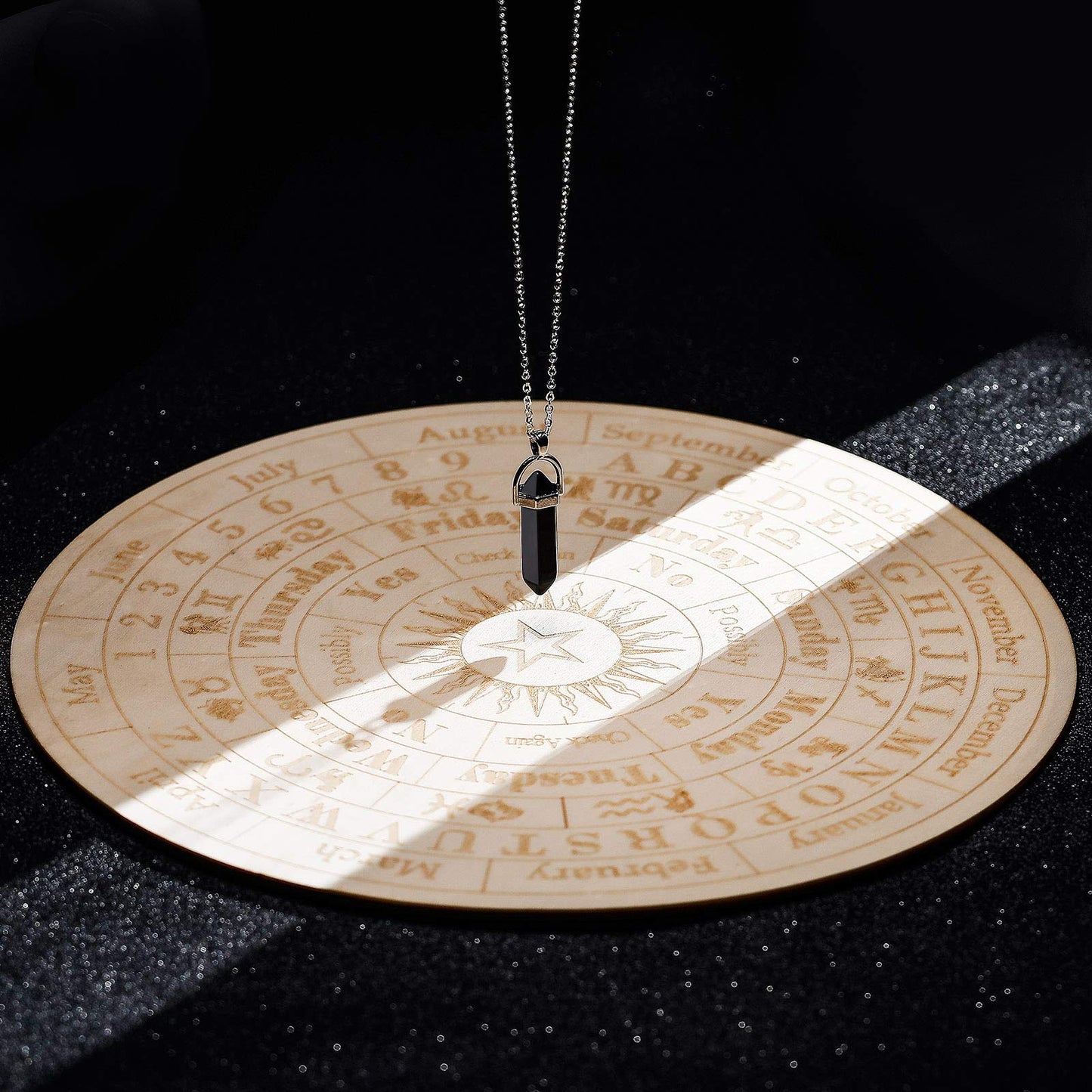 Star Pendulum Board Wooden Dowsing Board Divination Metaphysical Message Board For Witchcraft Wiccan Altar Supplies Kit Beginner