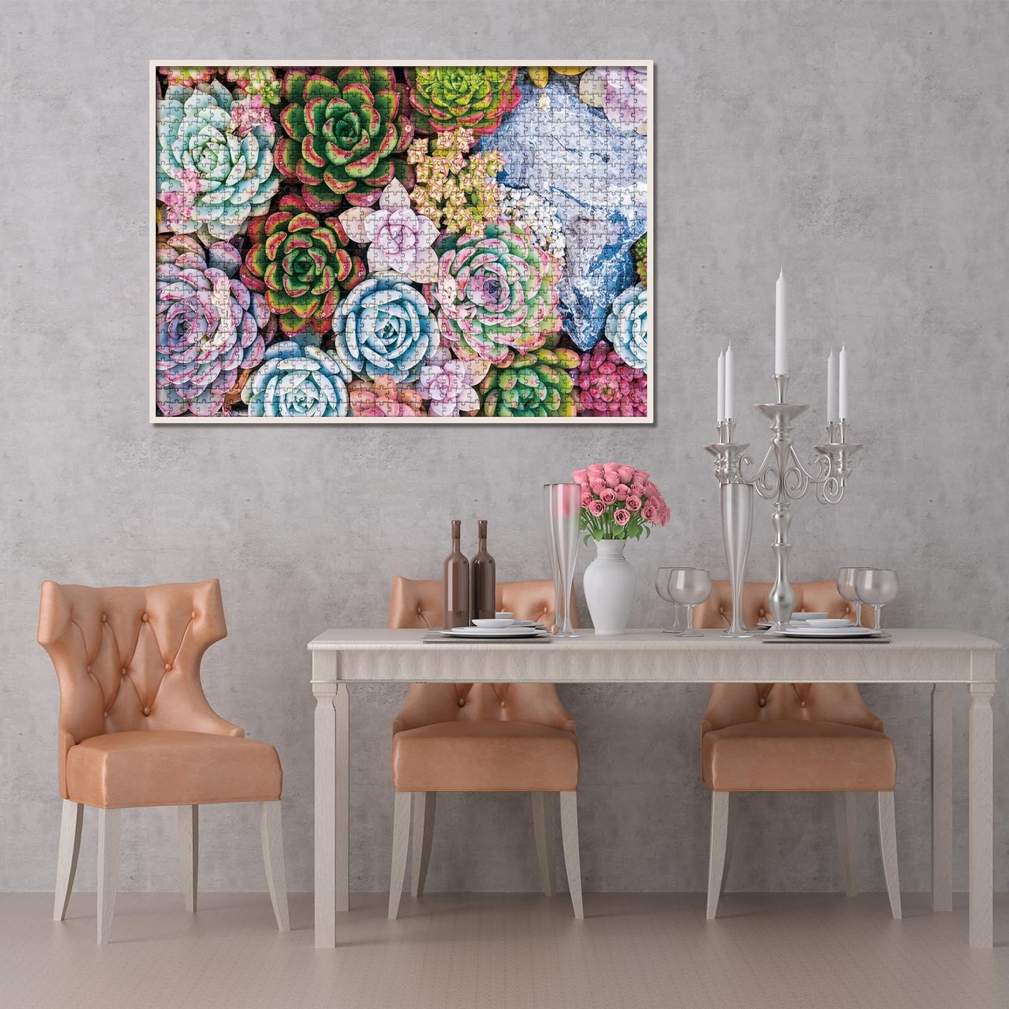 Buhah Succulent Jigsaw Puzzles Plant Puzzle 1000 Pieces For Adults Colorful Jigsaw Puzzles Botanical Puzzle Nature Collage Puzzl