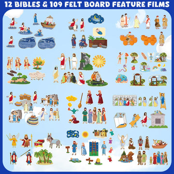 Windkream Felt Board Stories Set - 12 Felt Animal Figures for Preschool Storytelling, Quality Felt, Model YQQ-Windkream-0423