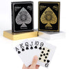 Plastic Playing Cards Waterproof Cards Deck of Cards Jumbo Index Large Print Playing Cards for mature-themeds enhanced Professional game-style Card Set for Texas Hold'em Card Games Metallic Gold & Silver(4 Pack)