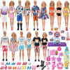 Eutenghao 78Pcs Doll Clothes And Accessories For 11.5 Inch Girl Doll And 12 Inch Boy Doll Includes 28 Wear Clothes Shoes And Couple'S Clothes Sky Wheel Surfboard Hat For Summer Style Doll Accessories