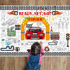 Naozinebi Race Car Coloring Poster For Kids Giant Racing Coloring Poster Large Race Car Party Coloring Tablecloth Jumbo Coloring