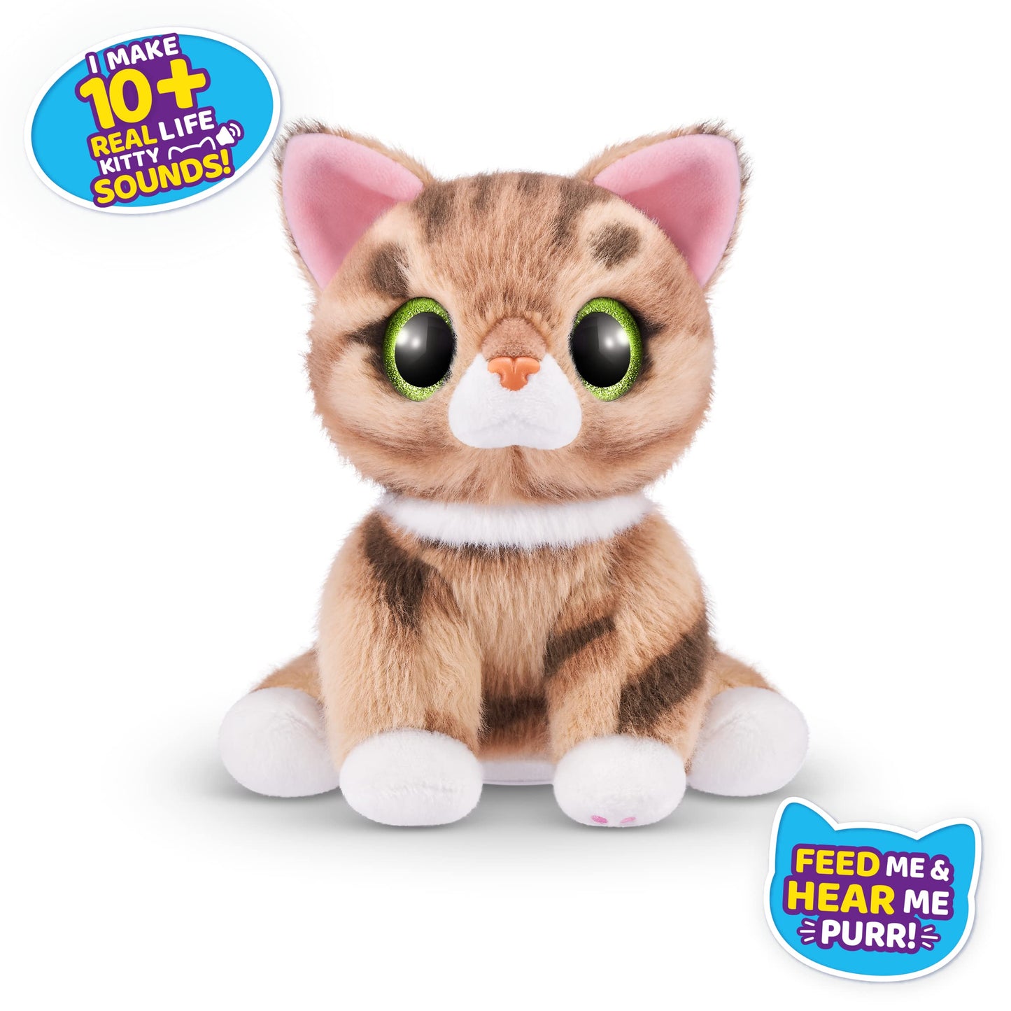 Pets Alive Smitten Kittens Surprise - Ginger Tabby Cat Soft Toy with 10 Sounds, Interactive Unboxing Play - Series 1 by ZURU