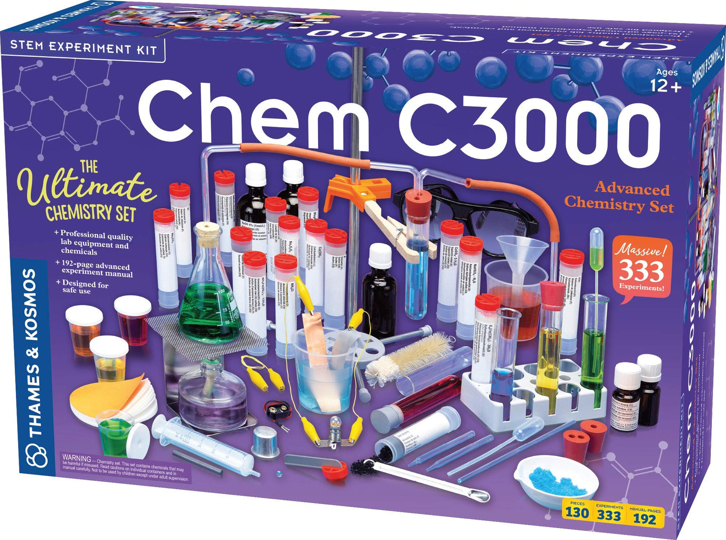 Thames & Kosmos Chem C3000 (V 2.0) Chemistry Set | Science Kit With 333 Experiments & 192 Page Lab Manual, Student Laboratory Quality Instruments & Chemicals, Multi, 21.3' Large X 7.2' W X 14.6' H (640132)