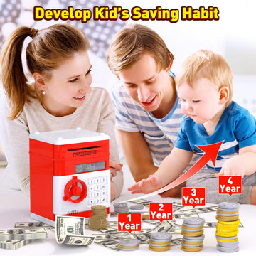 Atm Piggy Bank For Boys Girls, Electronic Money Bank With Password Paper Money Saving Box Coin Can Kids Safe Bank, Birthday Gift