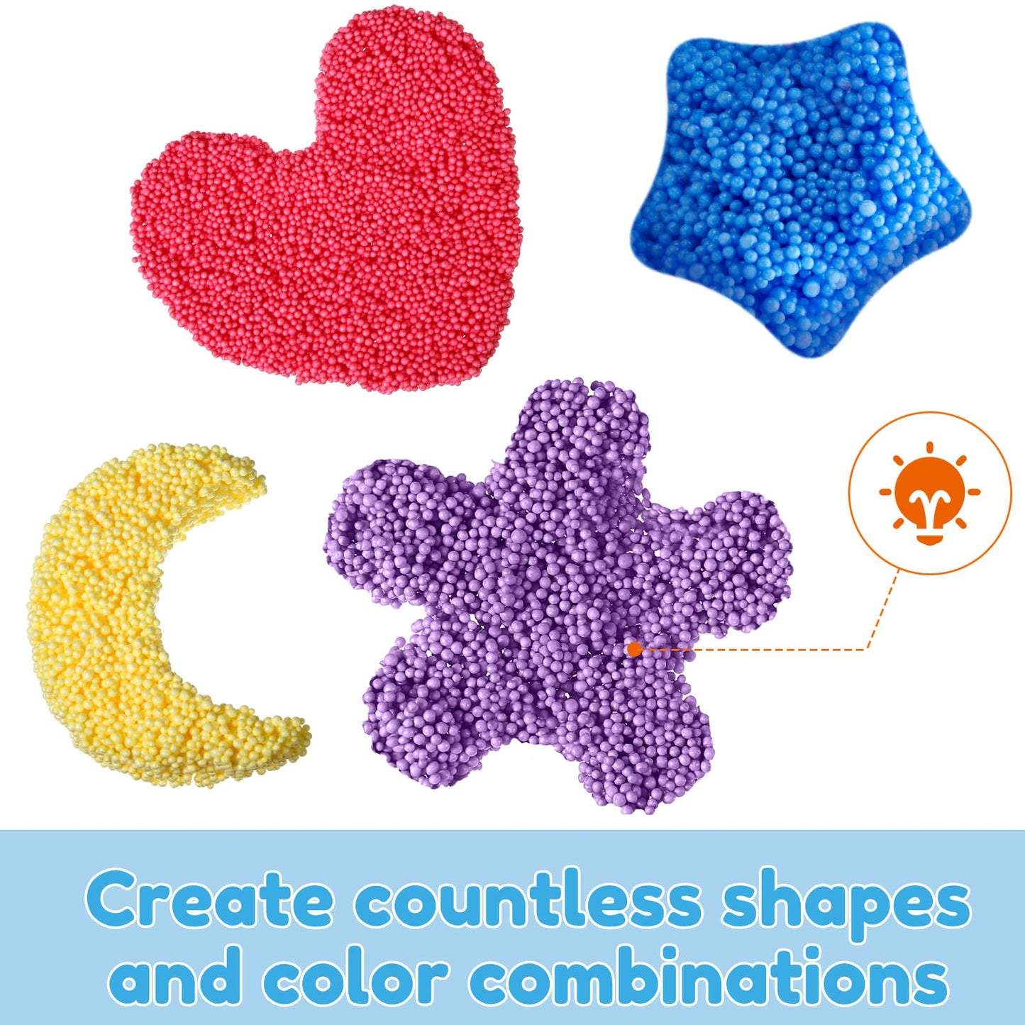Shappy 12 Blocks Modeling Foam Clay For Kids Clay Foam Beads For Education Preschool Toys For Kids Develop Creativity Diy Art Crafts, 6 Colors