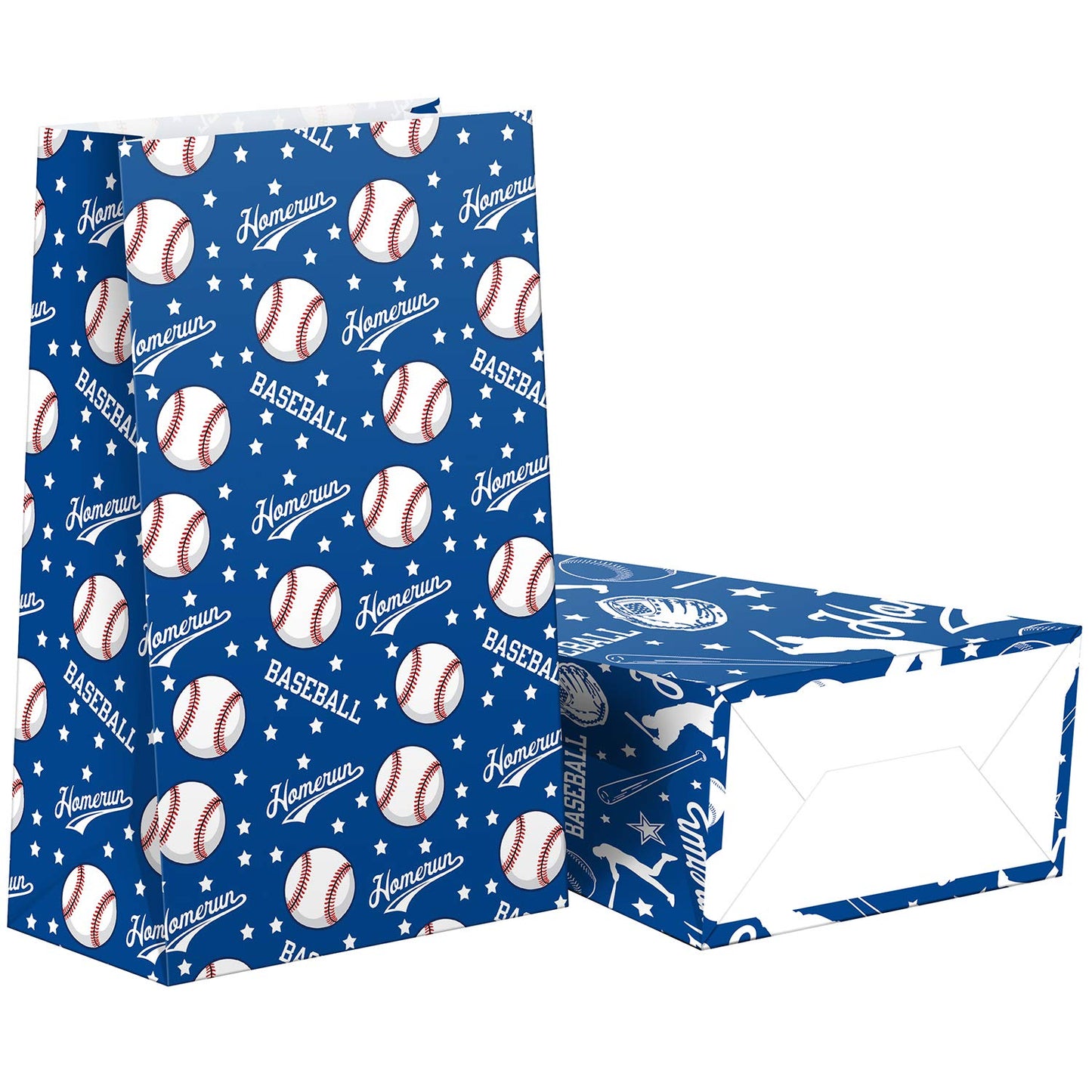 Sampartyshop 24 Pack Baseball Party Candy Favor Bags With Stickers, Baseball Goodie Gift Treat Bags Baseball Themed Birthday Par