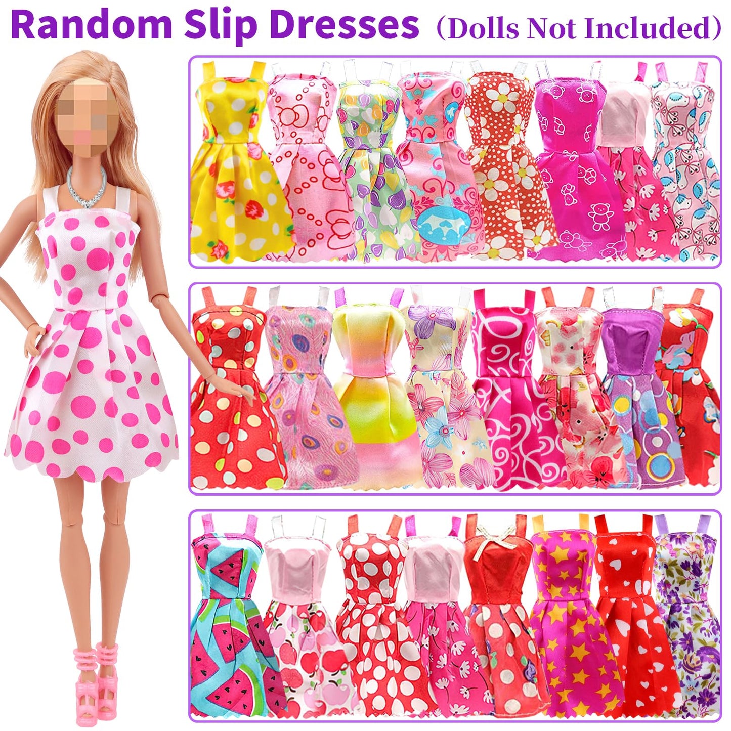 K.T. Fancy 83 Pcs Dolls & Accessories With Doll Closet Wardrobe For 11.5 Inch Doll Dress Up Set Including Wardrobe Shoes, Wallet, Dress Hangers, Brush, Necklace, Pet And Other Accessories