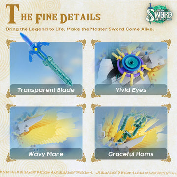 MOC TOTK Master decorative replica blade Building Set Legendary decorative replica blade Building Toy with Crossing Light Dragon Base Gifts for Fans Kids mature-themeds Compatible with Lego Animal 702 PCS (KK10001)