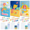 Bonnyco Paint By Numbers Kit For Kids Mermaid Pack 3 Canvas Paint By Number Canvas Framed Mermaid Gifts For Girls Arts And Crafts, Kids Paint By Number Kits, Pre Drawn Canvas For Painting For Kids