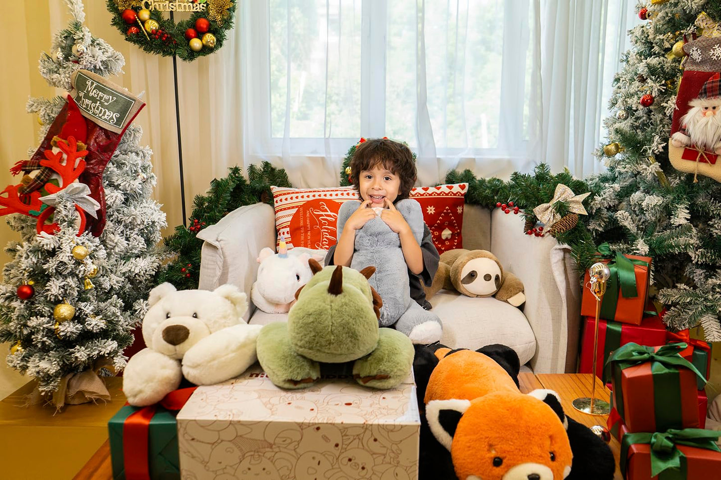 Niuniu Daddy Sensory Weighted Stuffed Animal With Adults, 5Lb Large Pillowfort Weighted Plush Dinosaur Toy With Fluffy Fur And Soft Body, Plushies For Gift Valentine Birthday Include Bag Stickers Card