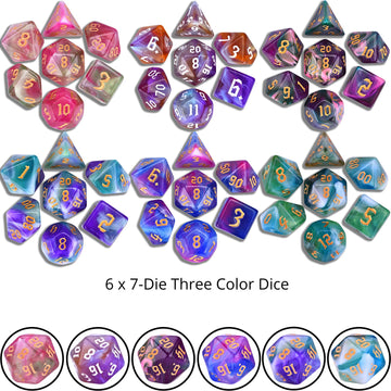 Amiven RPG Dice Sets 30 X 7-Die DND Polyhedral Dice (210pcs) with a Large Drawstring Bag for Dungeons and Dragons Tabletop Role