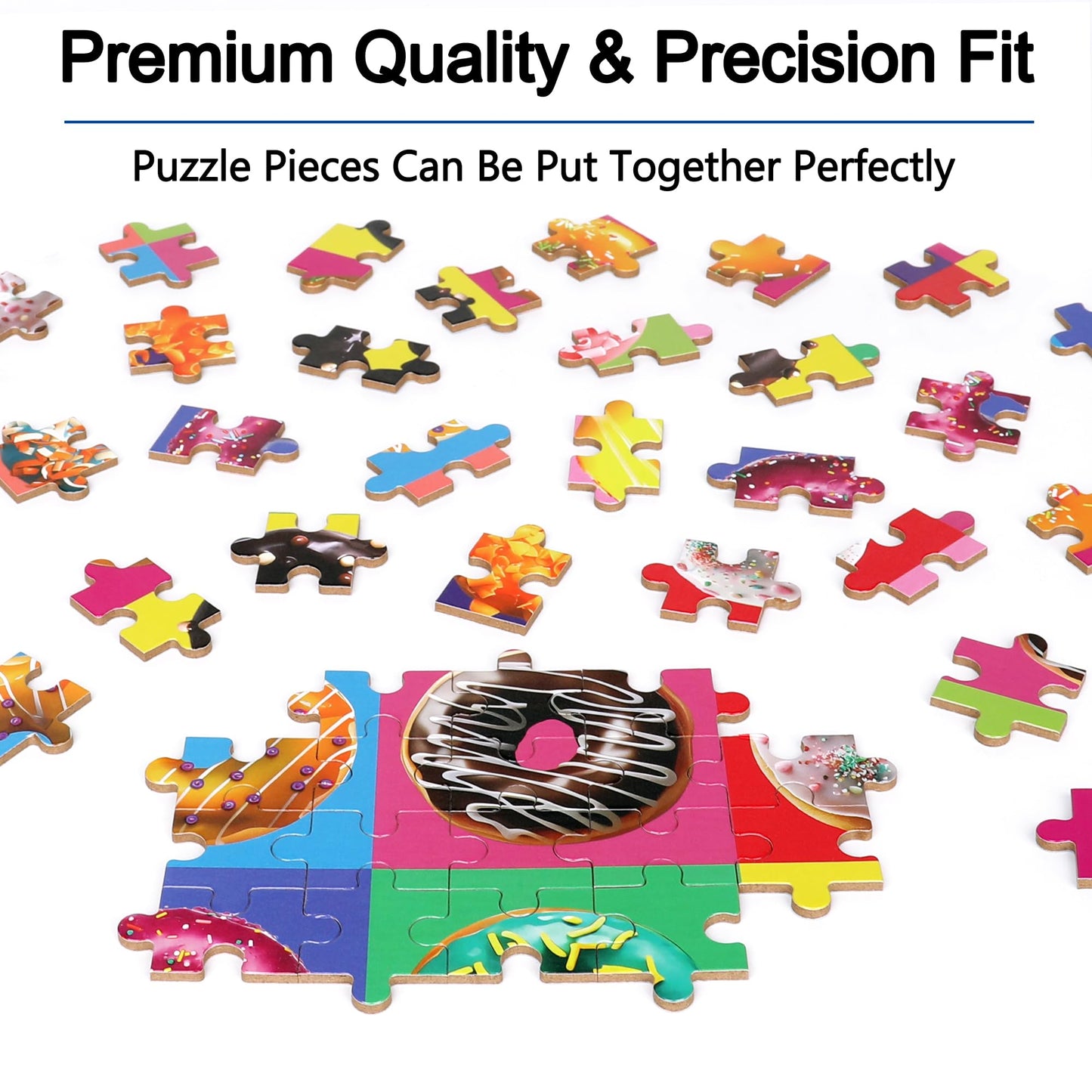 LELEMON Puzzles for Kids Ages 4-6,Donut 100 Piece Puzzles for Kids in a Metal Box, Educational Jigsaw Puzzles 100 Piece Puzzle G
