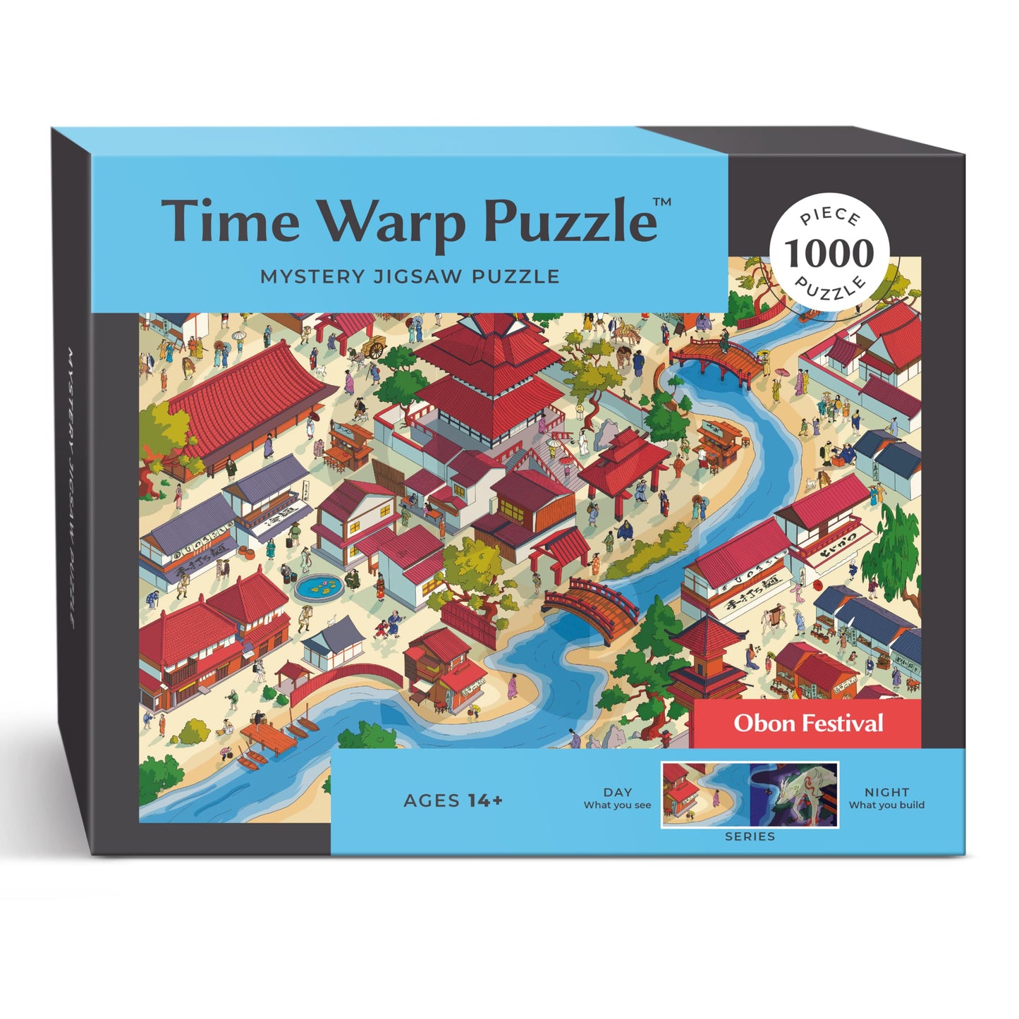 Time Warp Puzzle Mystery Jigsaw Puzzle 1000 Pieces For Adults Day Night Series - A Challenging, Difficult, Picture Changing Puzzle To Solve 26.625 X 19.25 In (Obon Festival)