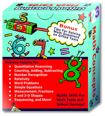 Testingmom.Com Gifted Learning Flash Cards – Math Concepts For Pre-K – Kindergarten – Addition, Subtraction, Counting, & More For Cogat Test, Iowa Test, Nnat Test, Olsat, Nyc Gifted And Talented