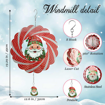 N&T Nieting Wind Spinners 12 Inch Snowman Wind Spinner For Outdoor & Indoor Decorations, Wind Spinner For Christmas Ornament Gifts