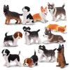 Eyscota 12Pcs Dog Figurines Playset, Realistic Detailed Plastic Puppy Figures, Hand Painted Mini Dog Figures Toy Set Cake Topper