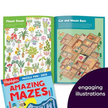 Highlights Puzzle Fun 2025 Puzzle Books For Kids Ages 6 And Up, 4-Book Set Of Brain Teasers, Mazes, Word Puzzles And More Travel