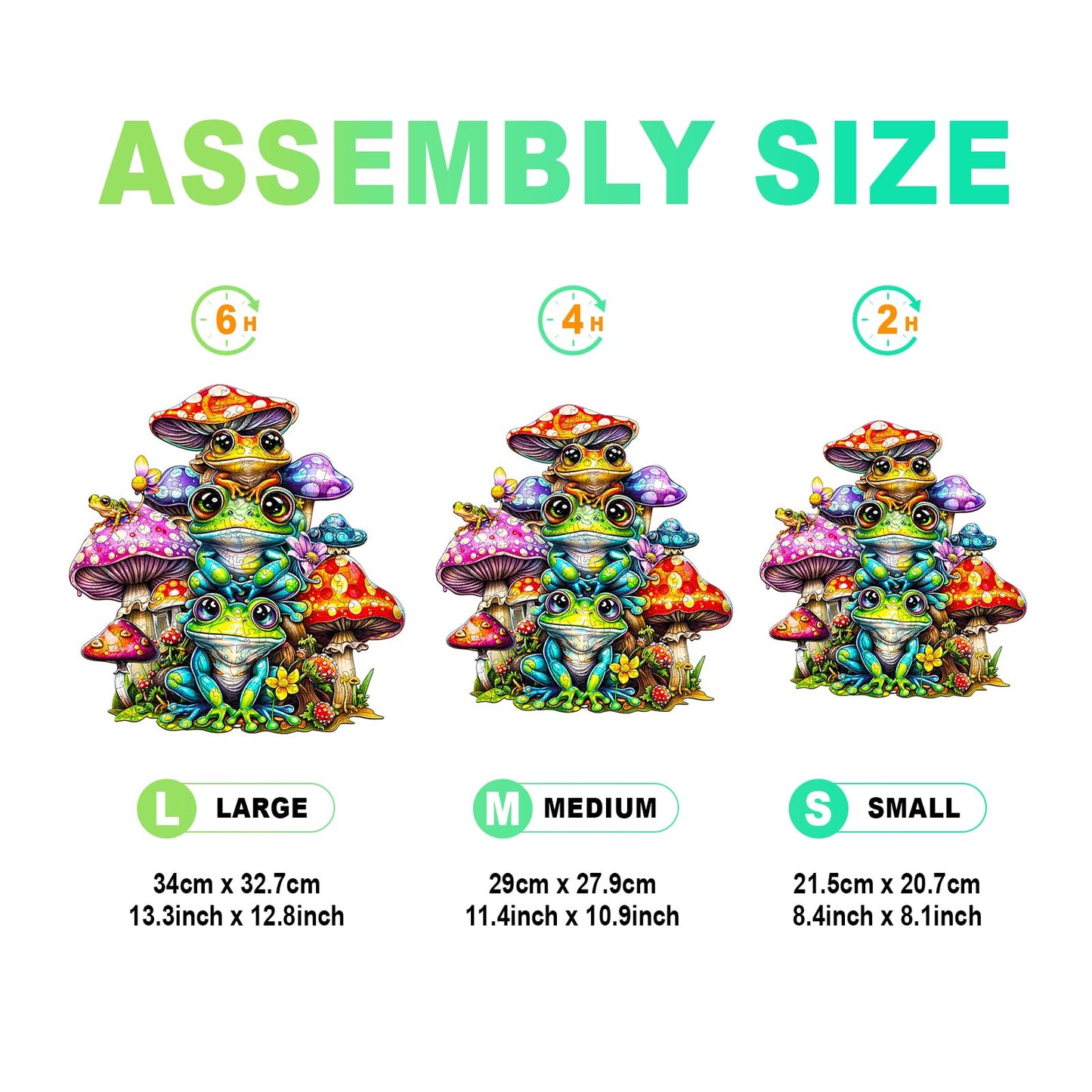 Wooden Puzzles For Adults - Unique Shaped Wooden Puzzles For Adults And Kids - Frog Family Wooden Jigsaw Puzzles - Christmas Bir