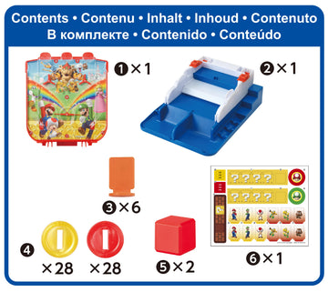 EPOCH Super Mario Lucky Coin Game - Tabletop Skill Game for 1-2 Players - Multi Color - Model 7461 - Fun Coin Collecting Action