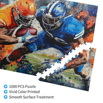 American Football Jigsaw Puzzle For Adults 1000 Pieces Colorful Sports Puzzles Football Player Wooden Puzzle For Living Room Fam