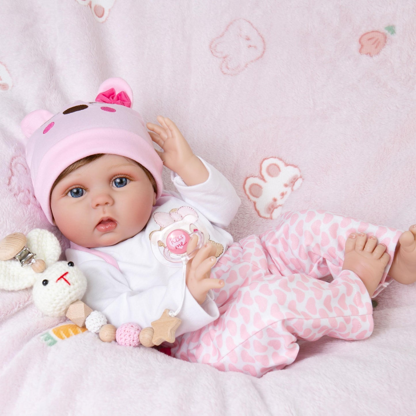 Ekokiz Lifelike Reborn Baby Dolls 22-Inch Realistic Newborn Baby Dolls That Look Real Cloth Body Real Life Baby Doll Girls With