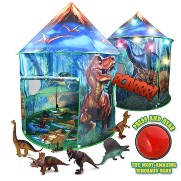 Dinosaur Pop Up Kids Play Tent By Toy To Enjoy Indoor & Outdoor, Boys & Girls Includes Remote Controlled Lights, Roar Sound Butt
