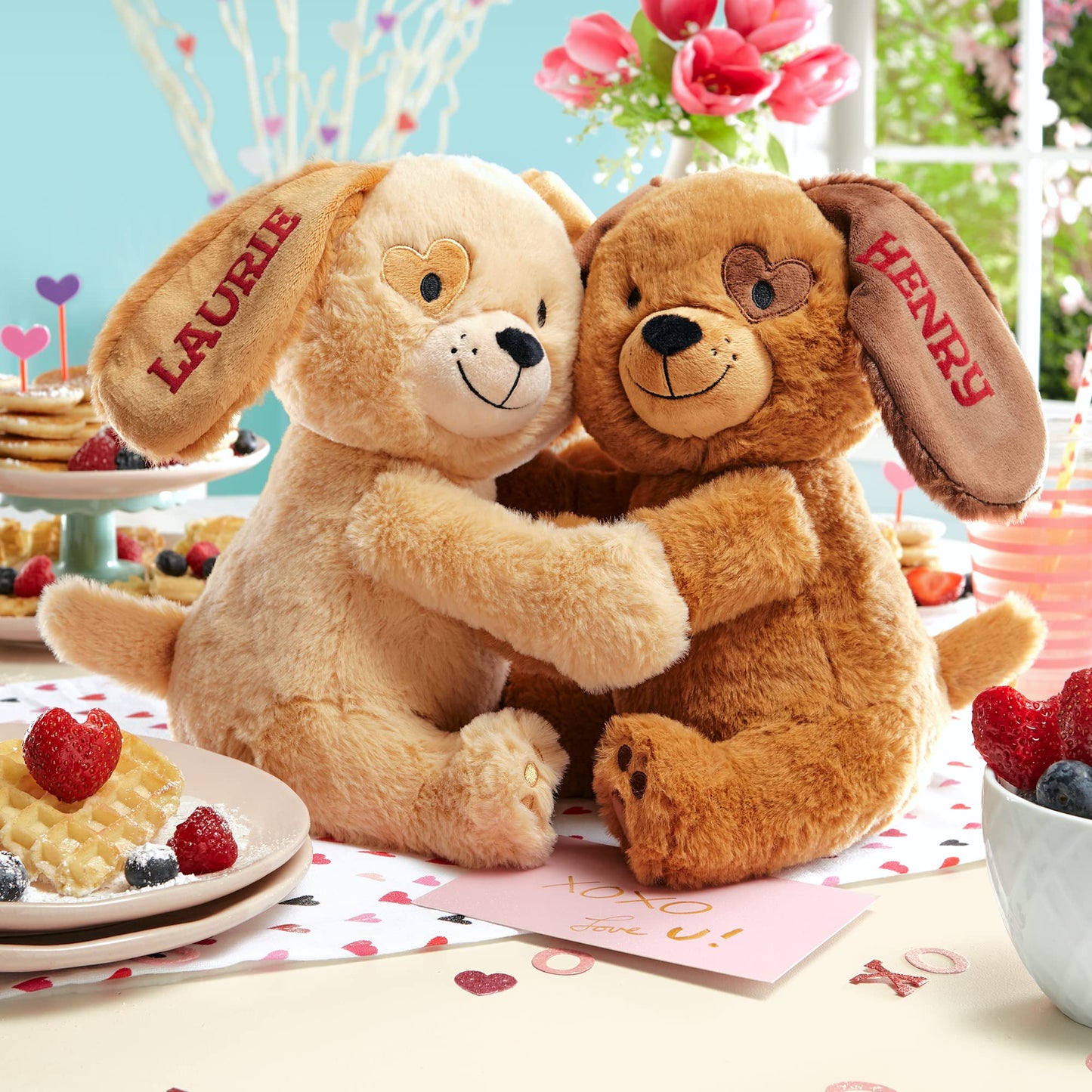 Let'S Make Memories Personalized Hugging Plush Puppies - For Birthday - Puppy Love - Dog Stuffed Animal For Kids - For Boy - For