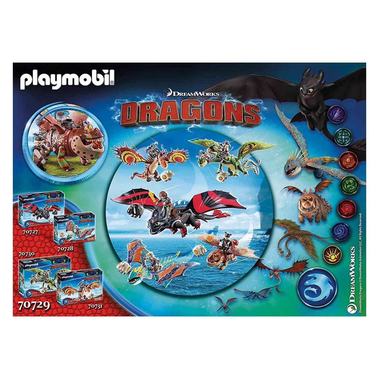 Playmobil Dragon Racing Set - Fishlegs & Meatlug, Multicolor, Standard Size, Model 70729, Plastic