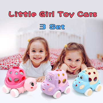 Xfffun Pink Cars For Toddler Girls Valentines Day Gifts, Push N Go Friction Car Toys Rattle Toy Pink Truck For Toddlers, Valenti