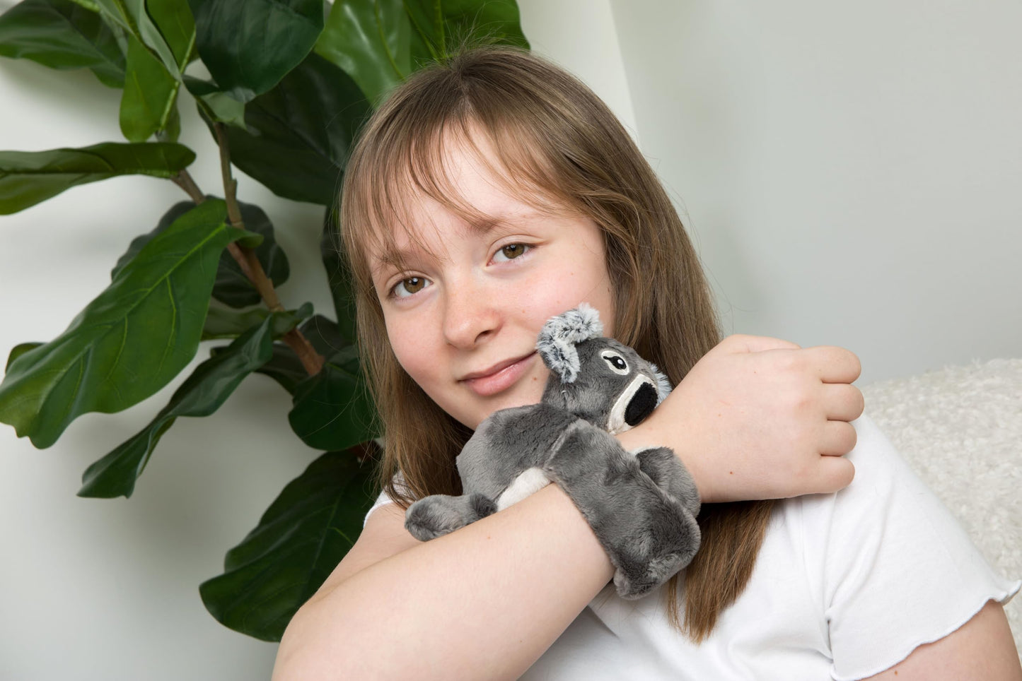 Hugimals Hug Babies Quinn The Koala Cute Mini Plush Stuffed Animal Bracelet For Kids | Soft & Cuddly Portable Comfort Adorable O