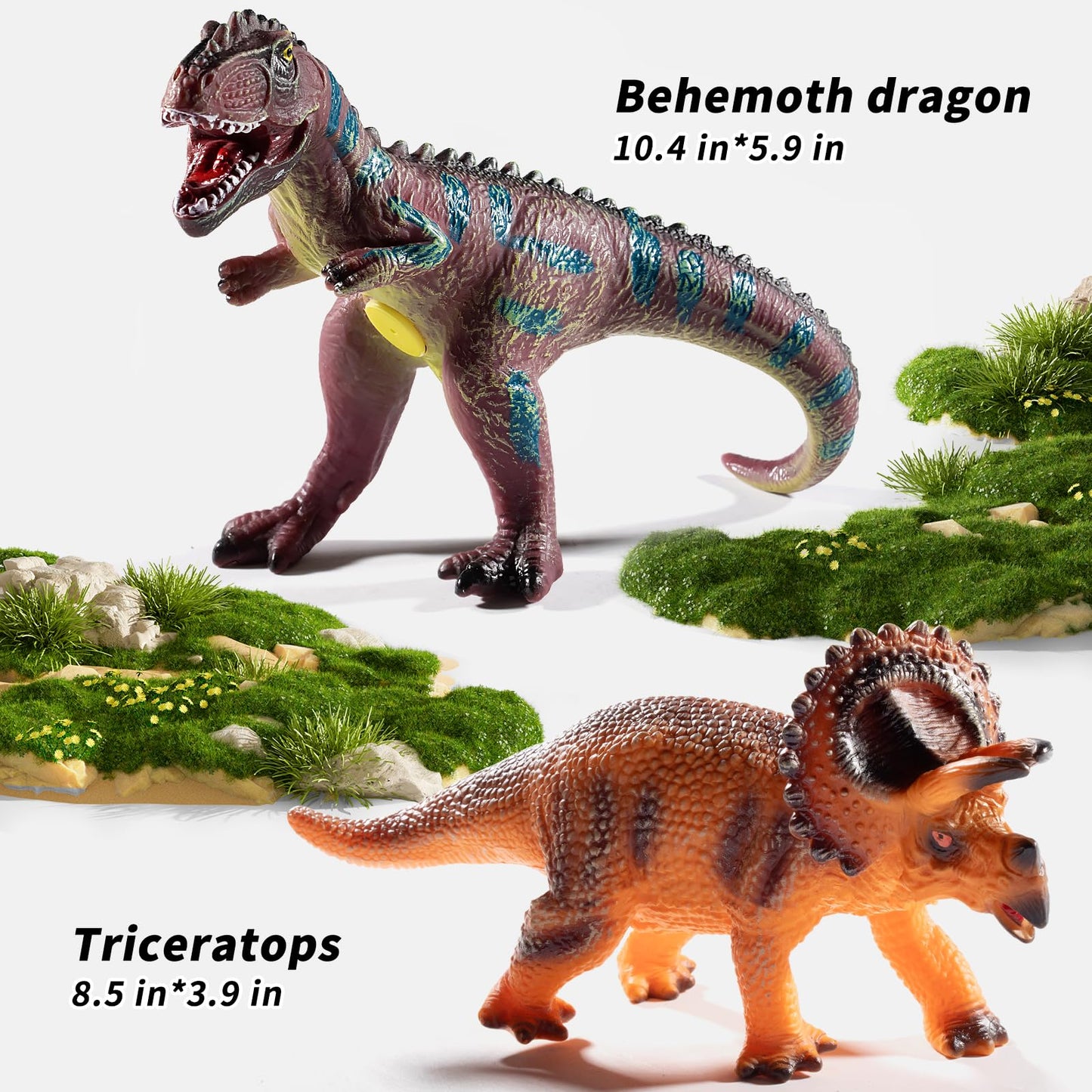 Niplooow Big Dinosaur Toys Kids 3-5, 7 Piece Realistic Large Soft Dinosaur Figures For Kids Toddlers Boys, Jumbo Dinosaur Toys F