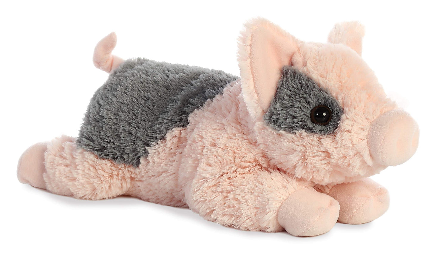 Aurora Adorable Flopsie Tidbit Mini Pig Stuffed Animal - Playful Ease - Timeless Companions - Pink 12 Inches