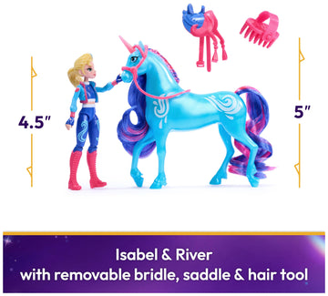 Unicorn Academy, Isabel & River Set With 2 Riding Accessories & Hair Styling Tool, Dolls & Unicorn Toys For Girls Ages 4 And Up