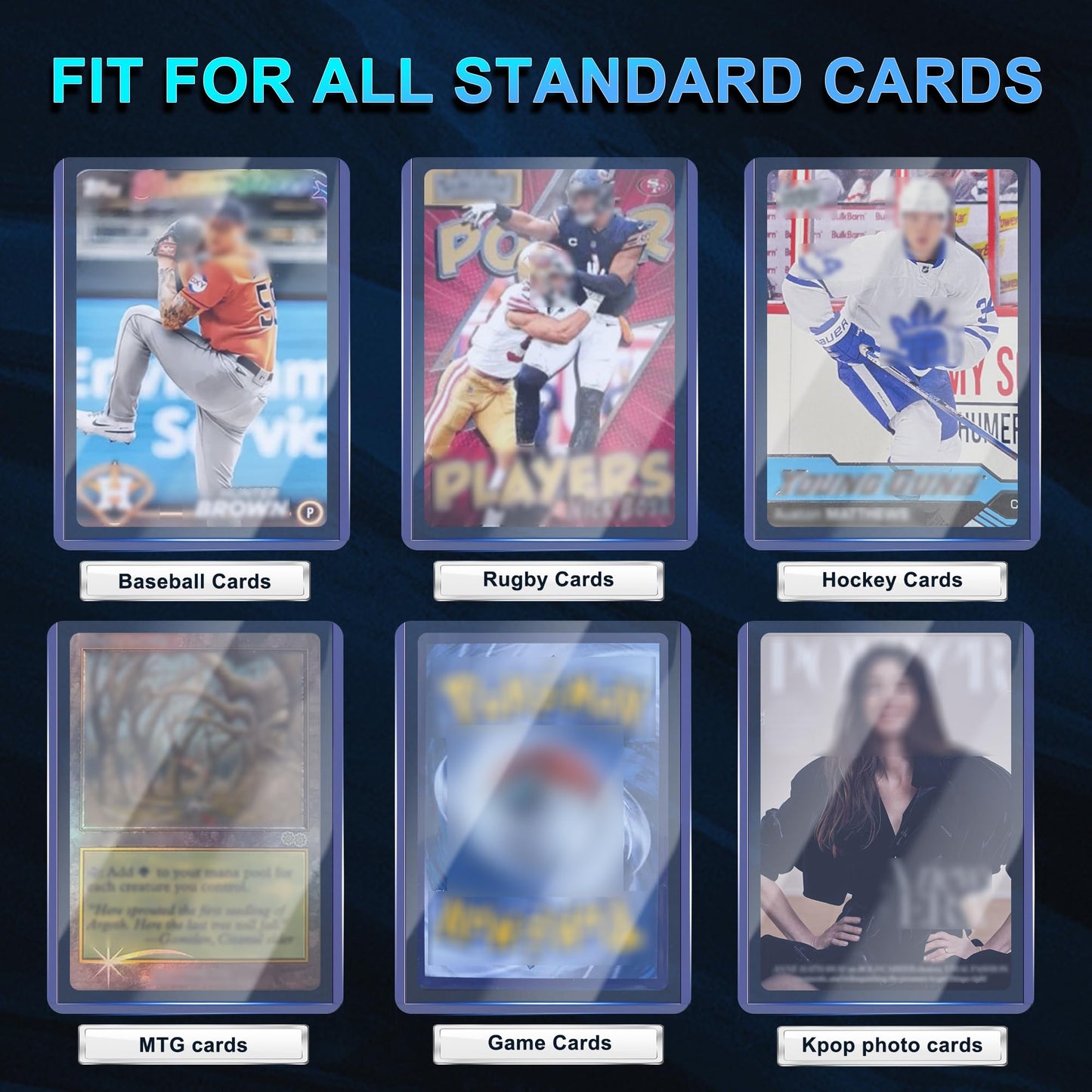 400 Card Sleeves Top Loaders for Cards 3X4 Baseball Card Protectors enhanced Toploaders for Cards Hard Plastic Card Holder for Trading Sports Football Game Cards (200 Hard Sleeves+200 Penny Sleeves)