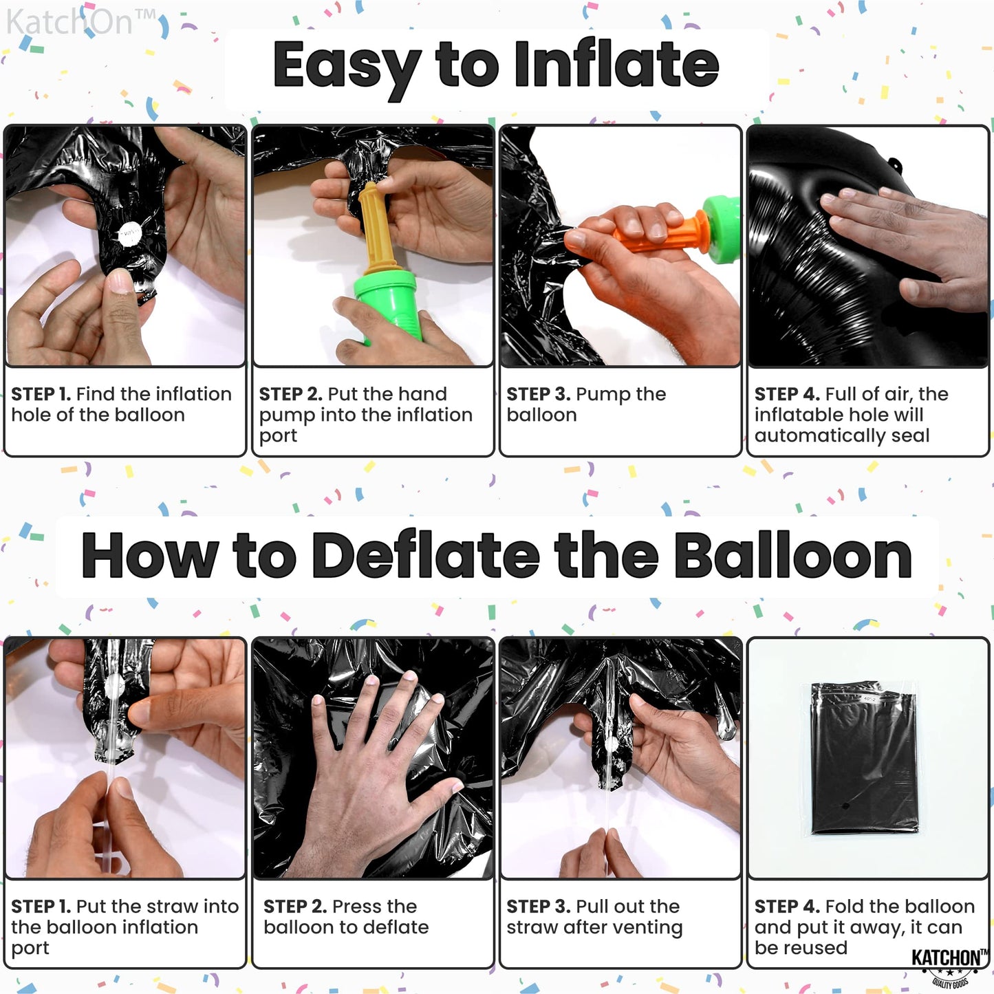 Katchon Black 40 Inch 23 Balloon - Birthday & Anniversary Decorations For Women & Men - Reusable, Self Sealing, Foil, Number Balloon