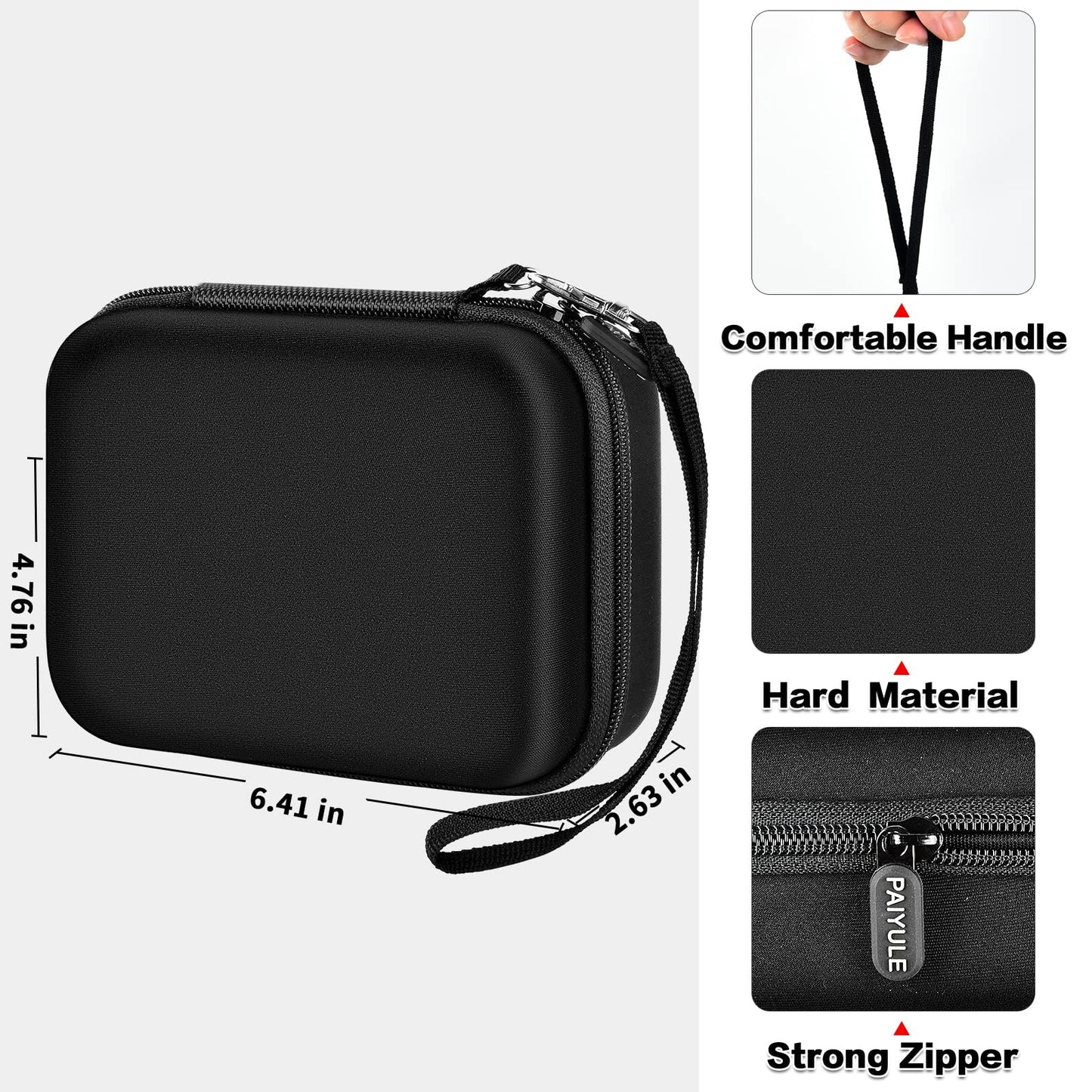 PAIYULE Hard Case Compatible with Phase 10 Card Game. Fits up to 360 Cards. Includes 2 Removable Divider (Black)- Case Only