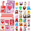 Motionchic 88 Pcs Valentine'S Day Gifts Bulk Mini Plush Stuffed Animals Valentine Cards Valentines Pe Treat Bags For Valentine E