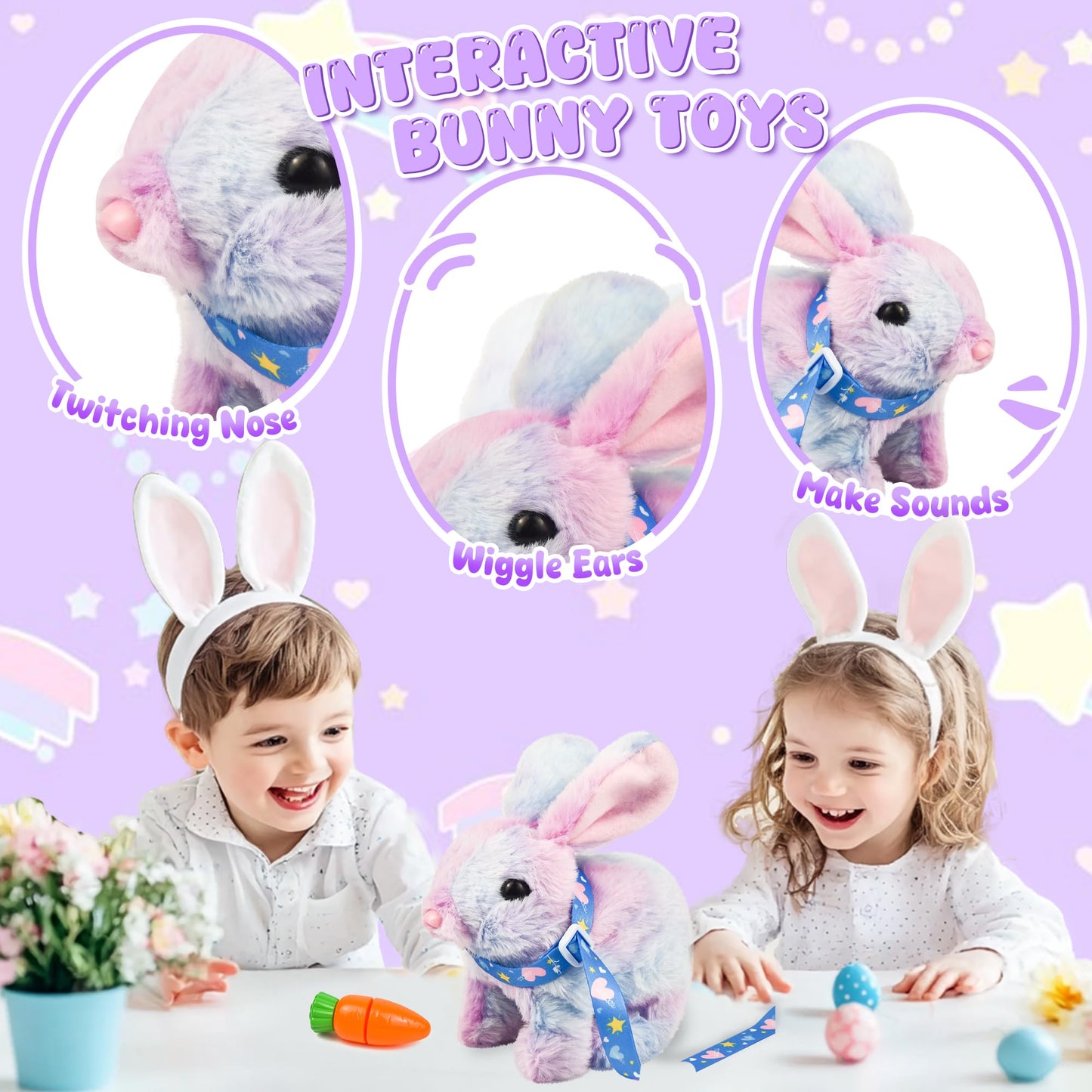 Robot Bunny Pal- My Realistic Bunny Toy, Bunny Realistic Bunny with Sounds, Jumping, Twitching, and Shaking Ears, Interactive Pl